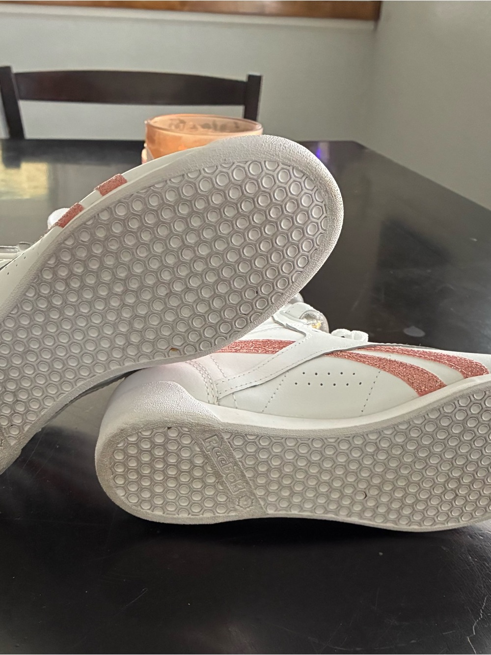 Reebok High-Top Sneakers with Rose gold Metallic Stripes - Picture 5 of 5